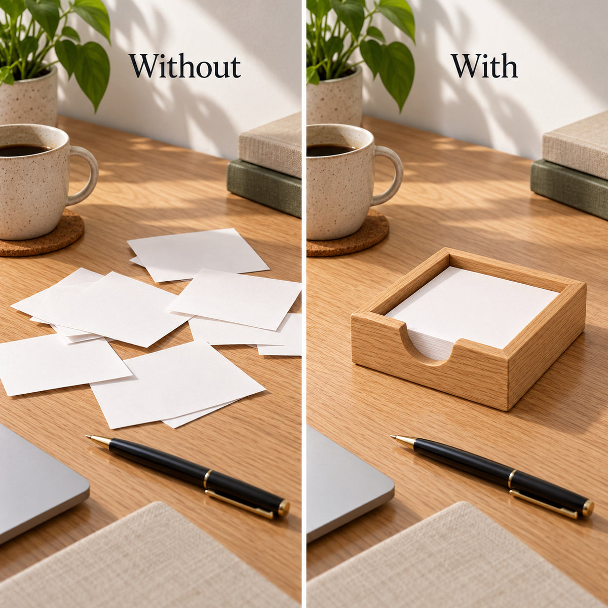 Oak Memo Pad Holder