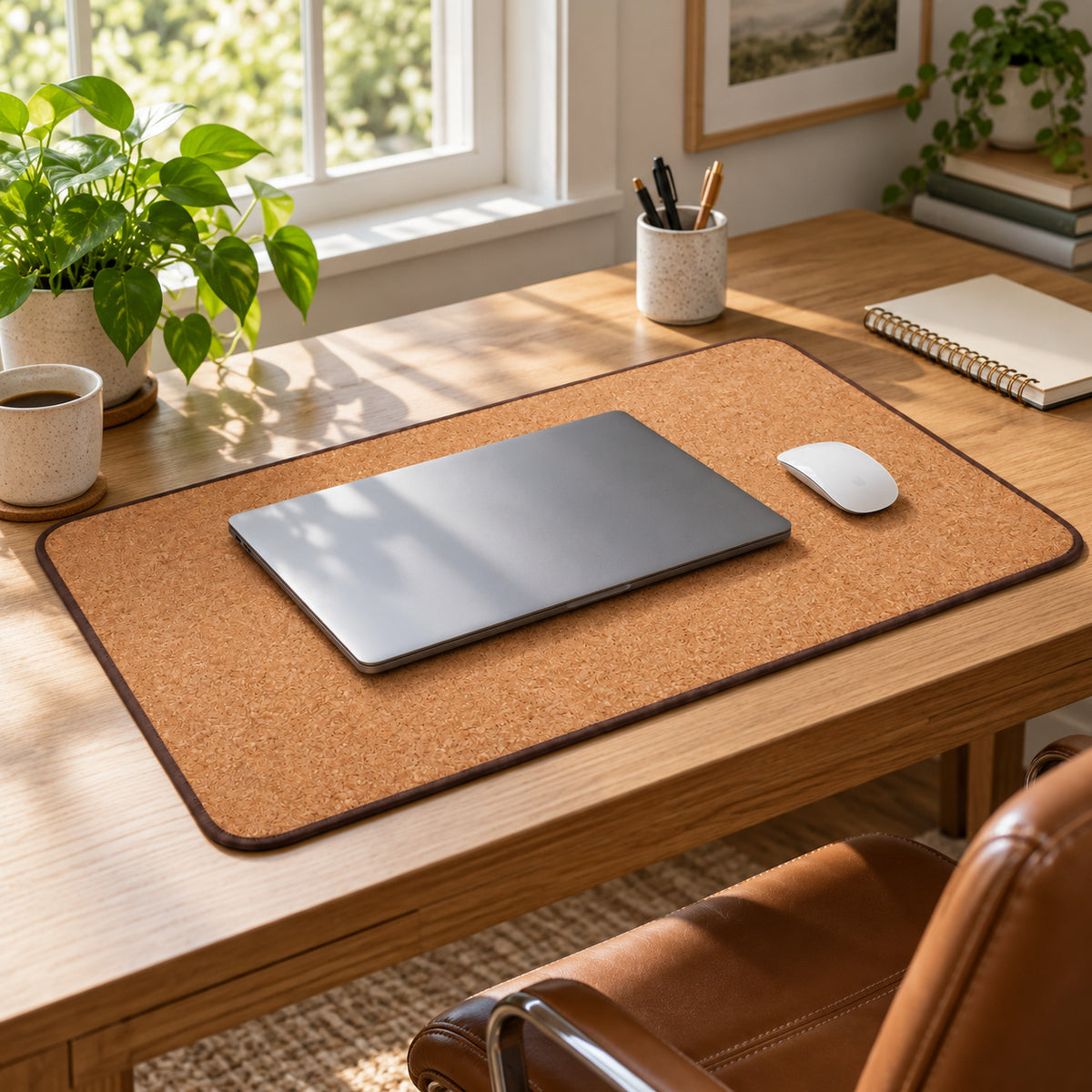 Rounded Cork Desk Mat