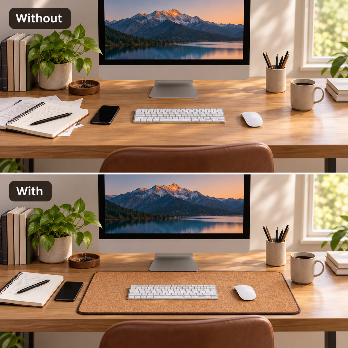Rounded Cork Desk Mat