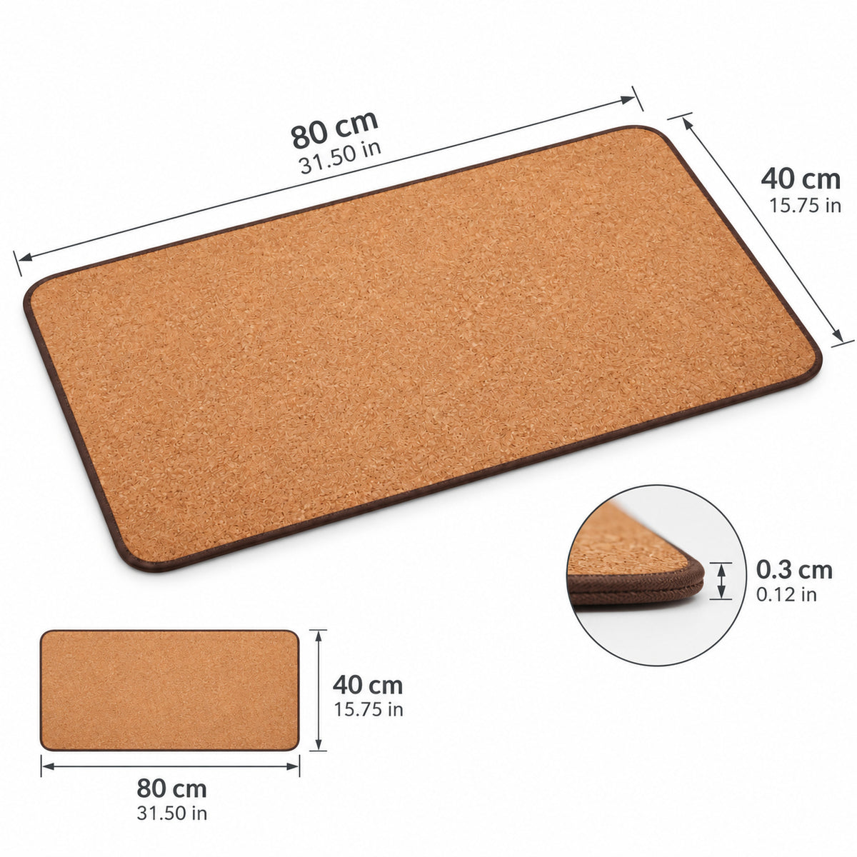 Rounded Cork Desk Mat