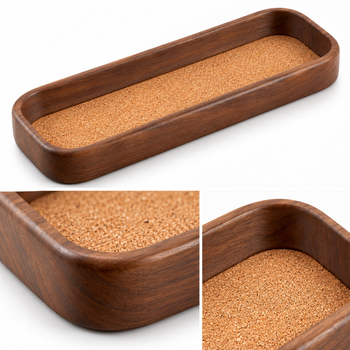 Cork Inlay Desk Tray
