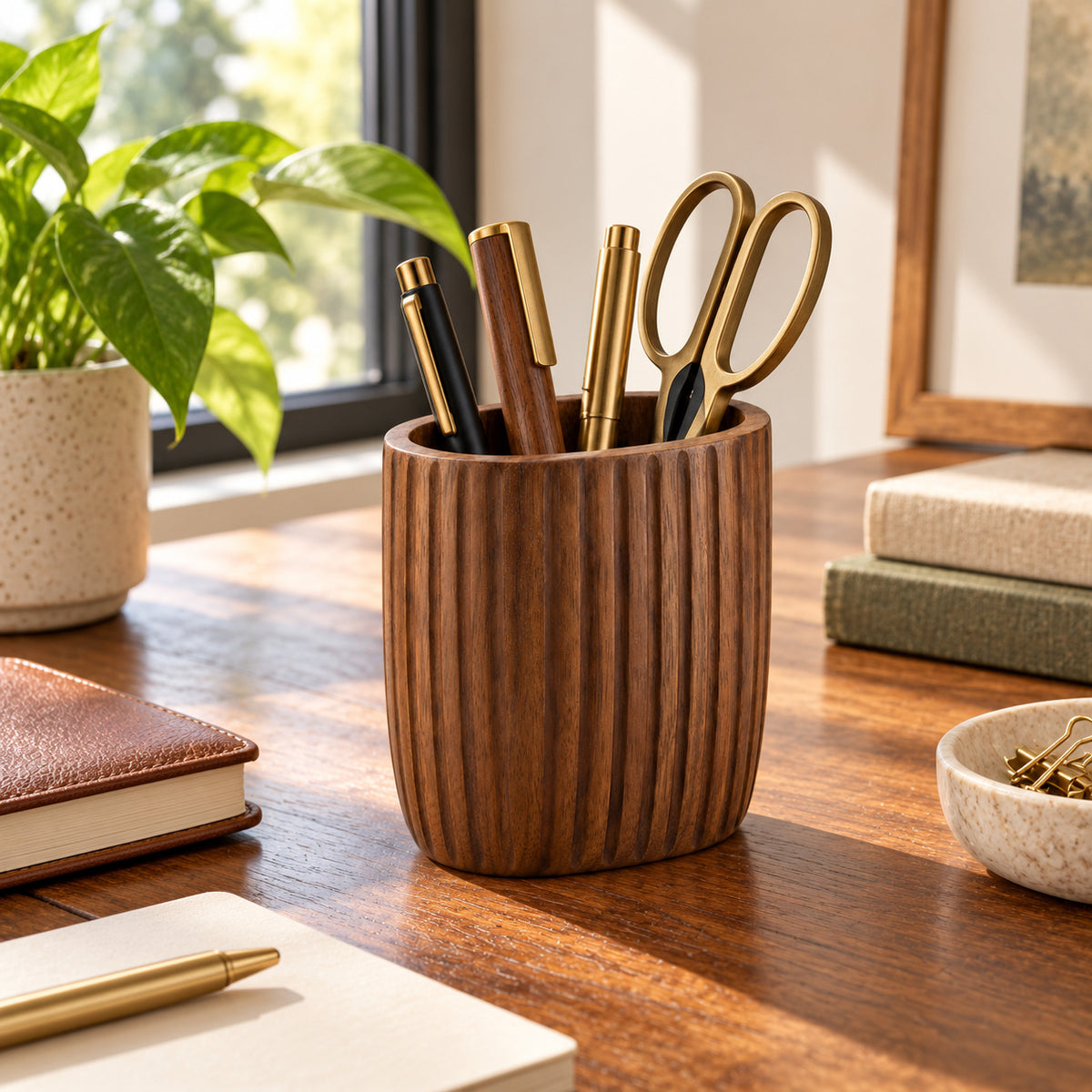 Fluted Oval Pen Cup