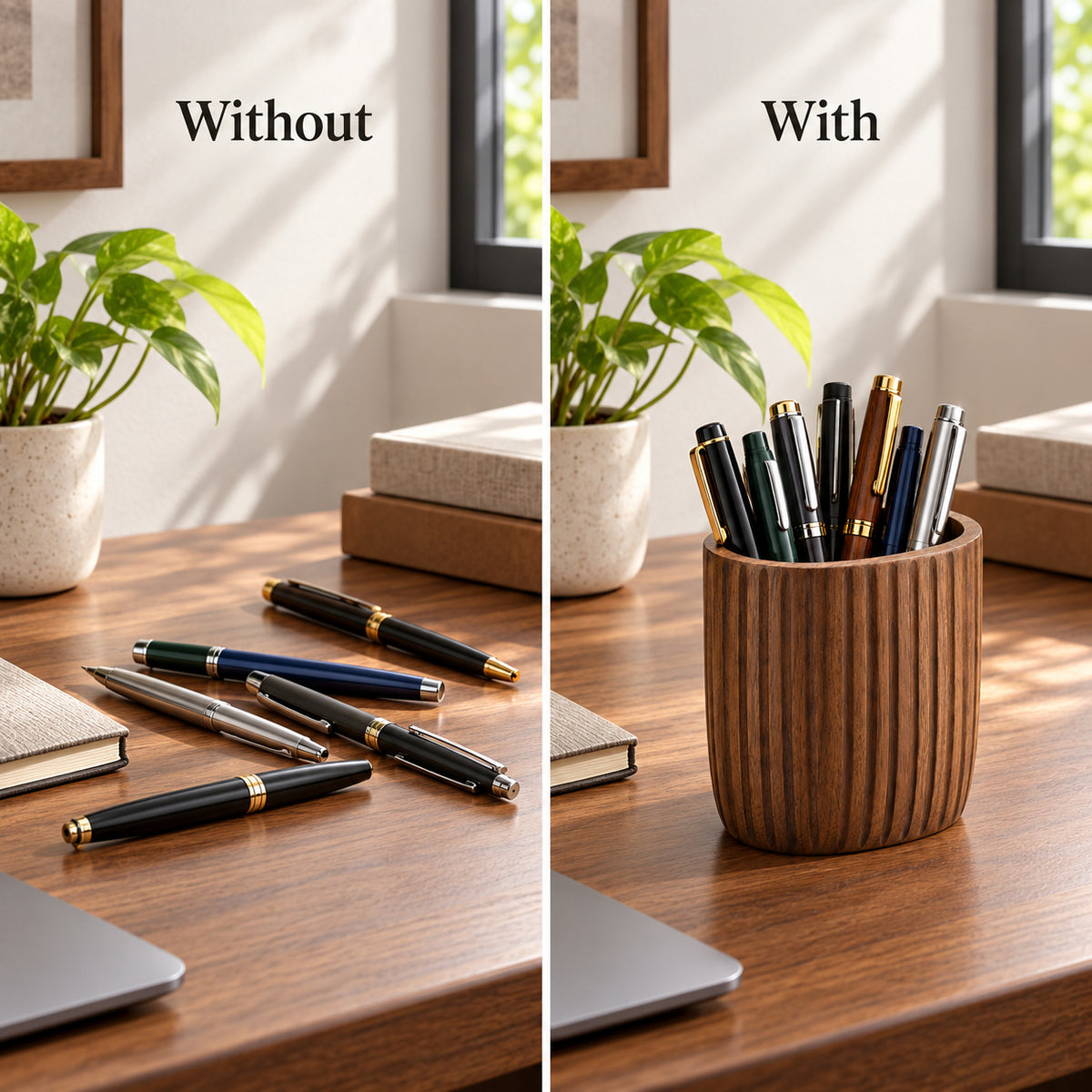 Fluted Oval Pen Cup