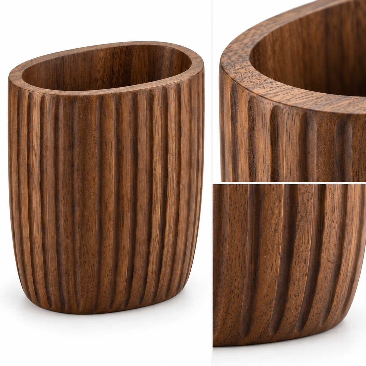 Fluted Oval Pen Cup