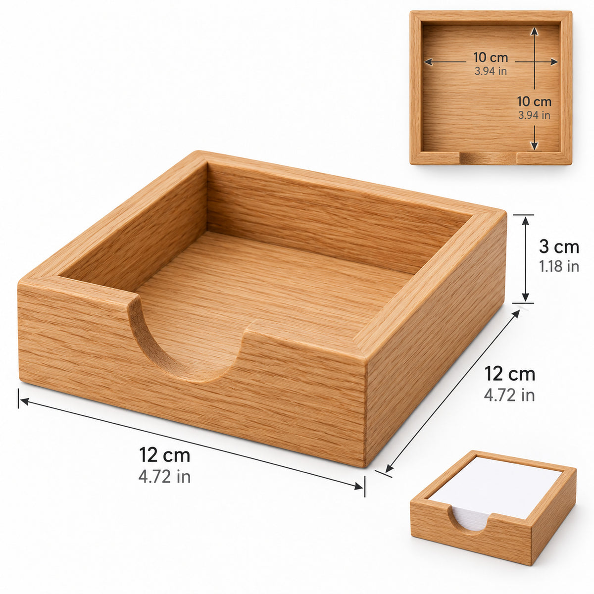 Oak Memo Pad Holder