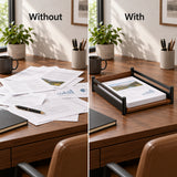Wood and Steel Letter Tray